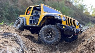 110 Scale Jeep Wrangler Rubicon JL 2door hardbody RC4WD TF2 chassis Offroad driving 4X4 Rc Car [upl. by Suzanne]