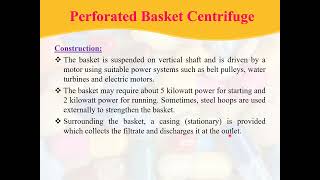 Centrifugation Perforated Basket Centrifuge [upl. by Lebam]