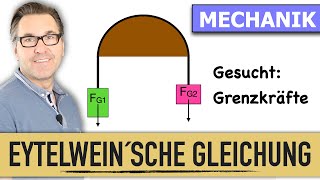 Grenzwerte von Seilkräften berechnen  Seilreibung  Eytelwein´sche Gleichung  Haftreibung [upl. by Euqirne]