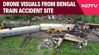 Bengal Train Accident  Drone Visuals From Bengal Train Accident Spot Show Extent Of Severe Damage [upl. by Kcirdla]