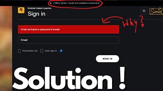 Rockstar Login Issue  Email not found or Password is invalid [upl. by Ilac]