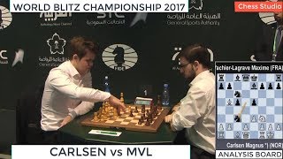 CARLSEN vs MVL  WORLD BLITZ CHAMPIONSHIP 2017 [upl. by Carlota]