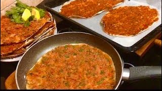 Tavada Lahmacun Nasıl Yapılır  Ev Yapımı Lahmacun  kolay tarif hamur işi  1820 adet lahmacun [upl. by Onairda]