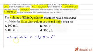 KMnO4 is prepared from the mineral pyrolusite MnO2 deep purple colour It acts as an oxidis [upl. by Mena]