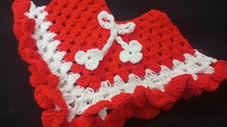 Crochet 0 to 3 months old Baby Woollen Poncho  Mini Mouse Poncho  Crochet Poncho for baby girl [upl. by Gae]