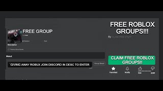 HOW TO CLAIM FREE ROBLOX GROUPS 💰🤑 [upl. by Phippen790]