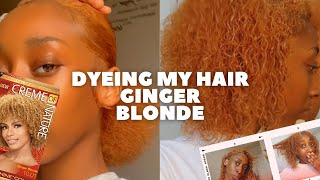 DYEING MY HAIR GINGER BLONDE FOR SUMMER  CREME OF NATURE COLOUR 1001 NO BLEACH NO DAMAGE [upl. by Atined]