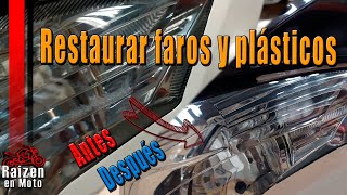 Como restaurar o pulir faros y plasticos rallados deteriorados u opacos motos coches etc [upl. by Omissam155]