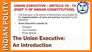 Indian Union Executive Introduction  Indian Polity  SSC CGL  by TVA [upl. by Atirb531]