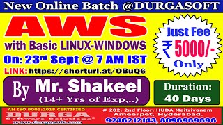 AWS with Basic LINUXWINDOWS Online Training  DURGASOFT [upl. by Enilhtak855]