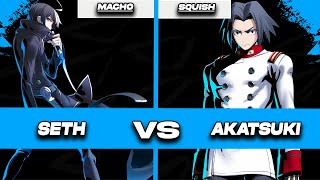 Under night in birth 2 sysceles Seth vs Akatsuki Macho vs Squish Netplay アンダーナイト [upl. by Aicilav]