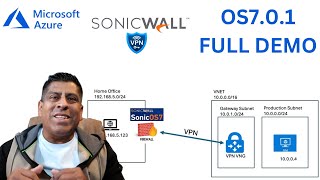 Site to Site VPN using a Sonicwall OS7 to Azure  Full Demo [upl. by Pish]