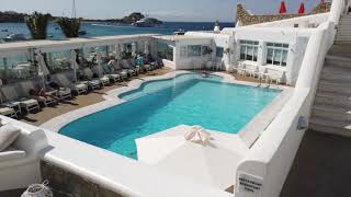 Petinos Beach Hotel in Mykonos Greece  SantoriniDavecom [upl. by Bob299]