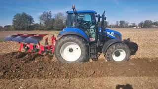 Plowing 2019 2  New Holland T595 Electro Command  VogelNoot M950 [upl. by Tremml419]