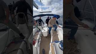 Learning how to tack and trim practice on Bavaria 44 sailingschool sailing [upl. by Leimad]