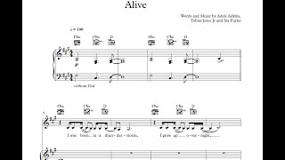 Alive  Sia Sheet Music and Midi Download [upl. by Clementi]