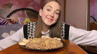 ПЕРВЫЙ МУКБАНГ😱Гречка с курицей🍗ПРОБНОЕ ВИДЕО ОТ СОНИЧКИ😅 [upl. by Anoiuq]