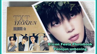 txt yeonjun d’icon d’festa photobook unboxing [upl. by Attikram]