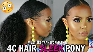 4C NATURAL HAIR SLEEK PONYTAIL STYLE FACTOR STYLING GEL DEMO  HOW TO SLICK DOWN 4C HAIR TASTEPINK [upl. by Limann]