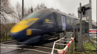 Trains passing at speed at level crossings  Chilham amp Chartham Kent [upl. by Yesdnil]