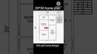 2030 home plan  600 sqft home design viral shorts shortvideo construction trending [upl. by Ardnaeed]