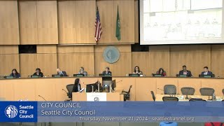 Seattle City Council  Special Meeting 11212024 [upl. by Sevy131]