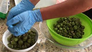 Nonna Franca Preserving Pitted Green Olives [upl. by Otrebla]