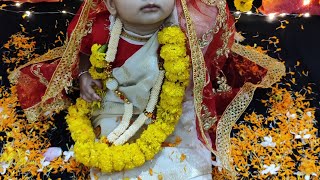 Navratri baby photoshoot idea at home ll Ma durga baby girl photoshoot idea 🙏👣✨navratri madurga [upl. by Asiret]