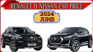 Renault Car CSD Price June 2024  Nissan Magnite CSD Price June 2024  New CSD Price 2024  CSD Cars [upl. by Tiernan]