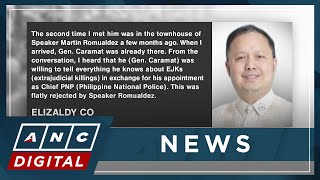 Co Caramat attempted to bribe speaker with drug war information in exchange for PNP Chief post ANC [upl. by Erhard]