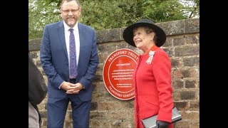 Railway Plaque being unveiled at Heighington Station amp Locomotion One Pub 27917 [upl. by Lemkul63]