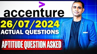 🔥Accenture 26th July 2024 Actual Questions Accenture Aptitude Questions🔥 [upl. by Carlie]