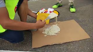 Plastic Road Reflectors Installation with Glue [upl. by Nitnert]