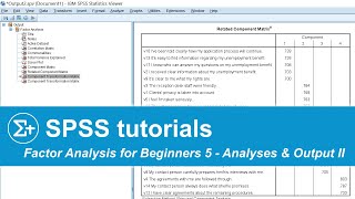 SPSS Factor Analysis for Beginners 5  Factor Loadings amp Communalities [upl. by Gnohc628]