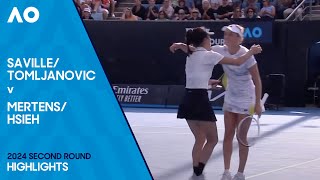 TomljanovicSaville v HsiehMertens Highlights  Australian Open 2024 Second Round [upl. by Ianteen]