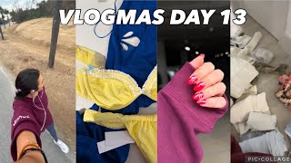 VLOGMAS DAY 13  meeting with personal trainersnew goals unboxing Christmas nails packing for LA [upl. by Wright]