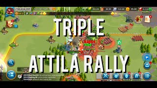 Taking Attila rallies 4 Triple Attila  Fleisch Rise of Kingdoms ROK [upl. by Yartnoed32]