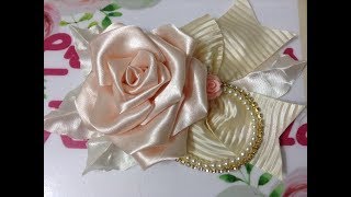 Nueva Flor de tela de satin VIDEO No588 creaciones rosa isela [upl. by Anitselec]