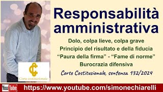 Responsabilità amministrativa  commento alla sentenza della Corte Costituzionale 4122024 [upl. by Irdua294]