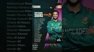 Chittagong kings Teams squad so far for the upcoming season of BPL 2025youtubeshorts cricket [upl. by Nomad]