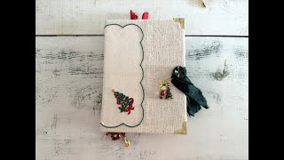 Flip Through if Handmade Journal with Christmas Theme  Christmas in July in my Etsy Shop  Sold [upl. by Prent]