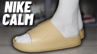 DONT BUY THESE Nike Calm Slides On Feet Review [upl. by Ayidan]