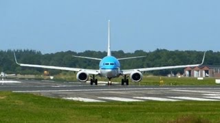 KLM ► Boeing 737800 ► Landing  Takeoff ✈ Groningen Airport Eelde [upl. by Akenn]