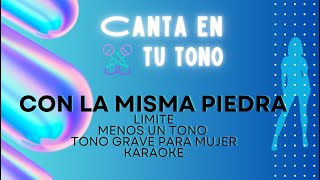 Con la Misma Piedra  Límite  Karaoke  Menos un tono grave  Tono de mujer [upl. by Sephira]