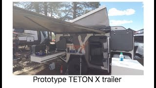 Teton X quotprototypequot tear drop pop top trailer Overland Expo 2018 [upl. by Ryder200]