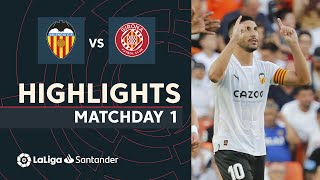 Resumen de Valencia CF vs Girona FC 10 [upl. by Ayalahs]