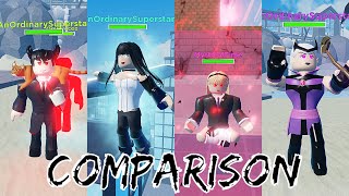 Zatanna and skins comparisonshowcase Heroes online world roblox updated version [upl. by Natye]