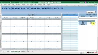 Dynamic Appointment Scheduler in Excel  Monthly Calendar View [upl. by Ellenaej522]