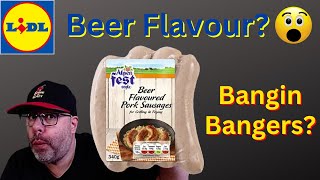 LIDL  BEER FLAVOUR  PORK SAUSAGES  FOOD REVIEW [upl. by Ettedualc52]