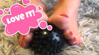 ASMR very satisfy I massage my feet with an acupressure ball [upl. by Delphina79]